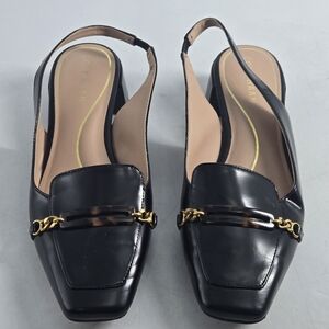 Cole Haan Black Slingback Loafers 7
